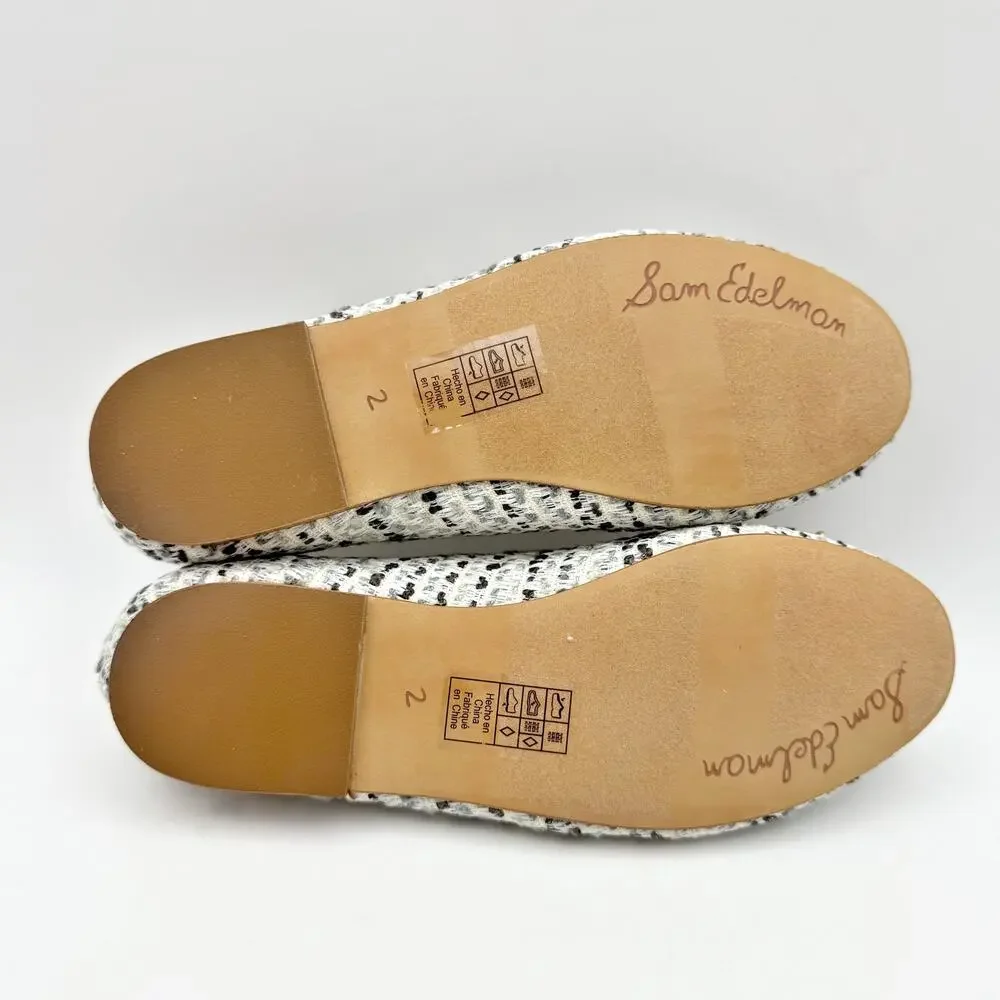 Sam Edelman Kids Felicia Ballet Flats US 2 M EU 33.5 Taupe Vegan Fabric NIB